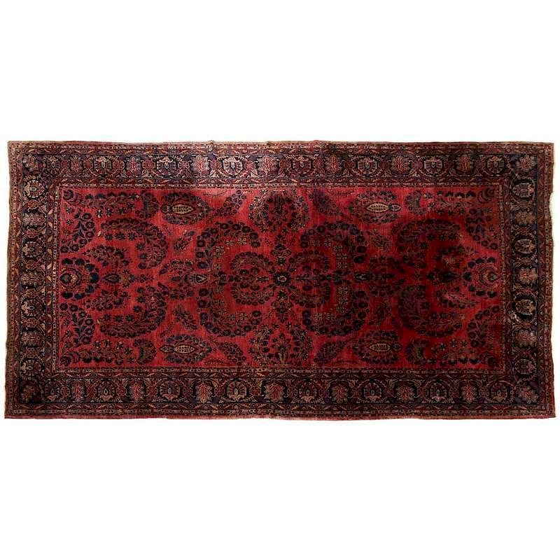 Appraisal: Persian Sarouk Carpet circa the wine field with blue and