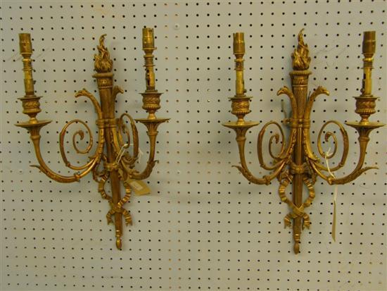 Appraisal: Pair of neo classical style gilt metal wall mounted light