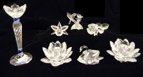 Appraisal: Swarovski flower and bird themed figurines seven pieces all signed