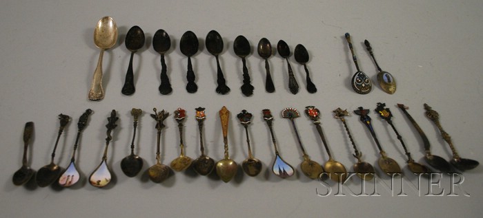 Appraisal: Approximately Thirty Souvenir Spoons some enameled sold with a Gorham