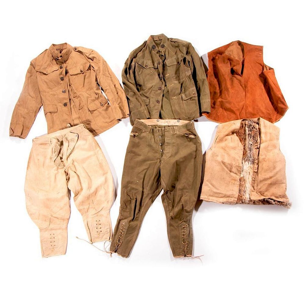 Appraisal: Two WWI military vests and two WWI military tunics and