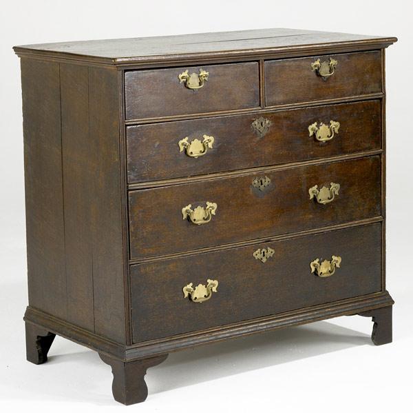 Appraisal: ENGLISH GEORGE III Chest with two over three drawer configuration