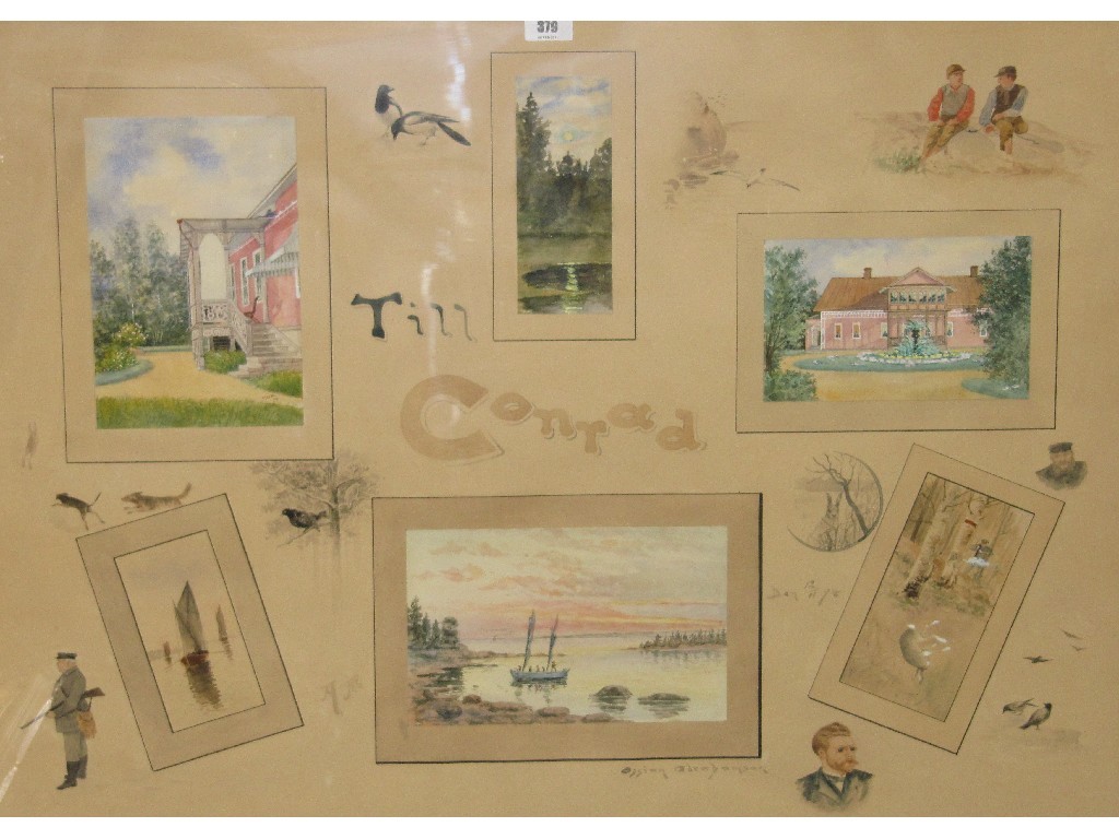 Appraisal: DIGGIAN ABRAHAMSON Suite of watercolours 'Til Conrad' signed and entitled