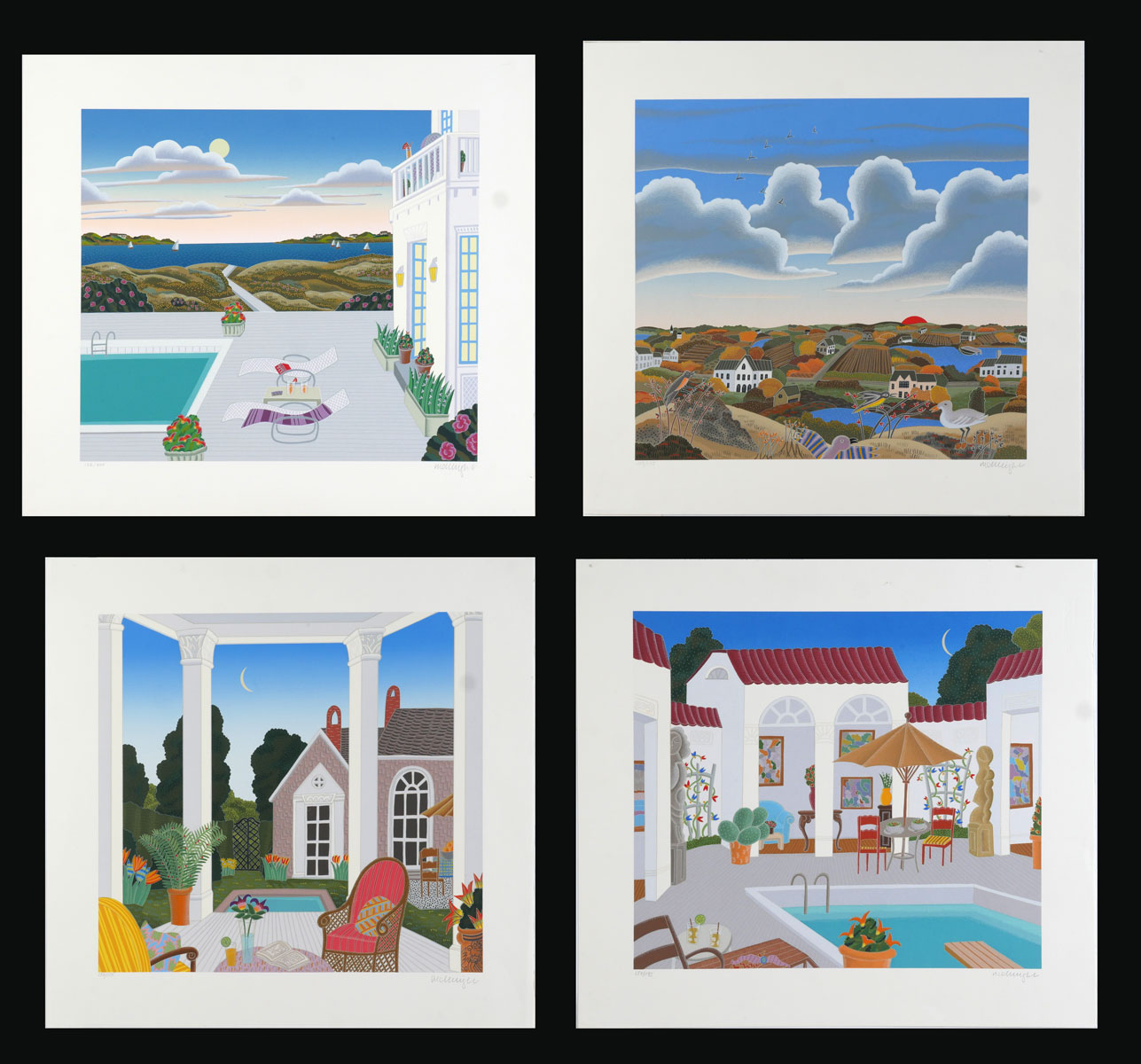 Appraisal: FOUR THOMAS MCKNIGHT SERIGRAPHS ''Wainscott'' from the Hamptons Suite ''