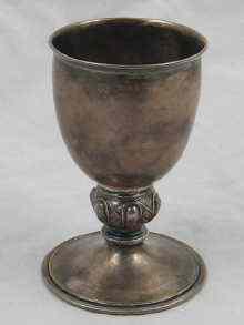 Appraisal: Omar Ramsden a fine silver goblet with Celtic knop approx