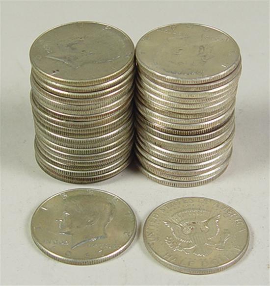 Appraisal: Two Rolls of Silver Kennedy Halves One roll of Kennedy