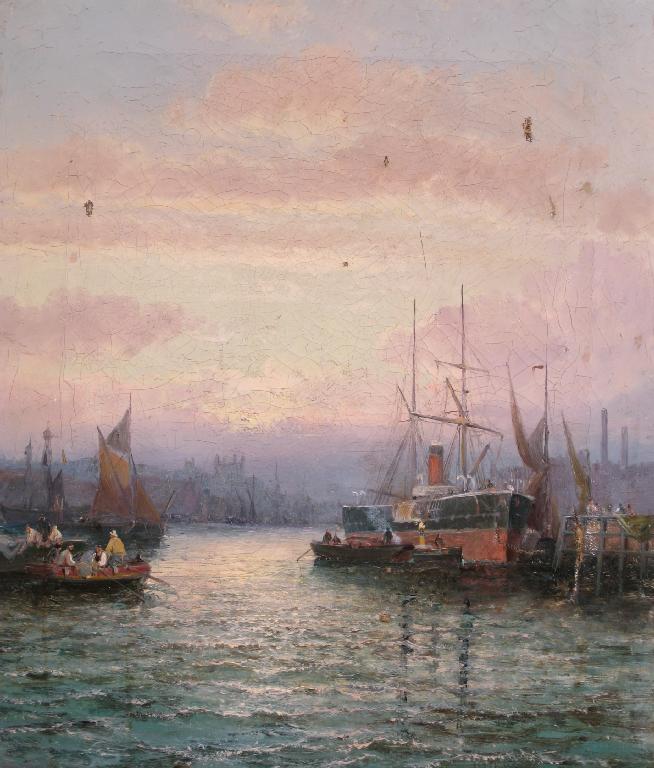 Appraisal: WILLIAM THORNLEY - The Medway from New Brompton with traces