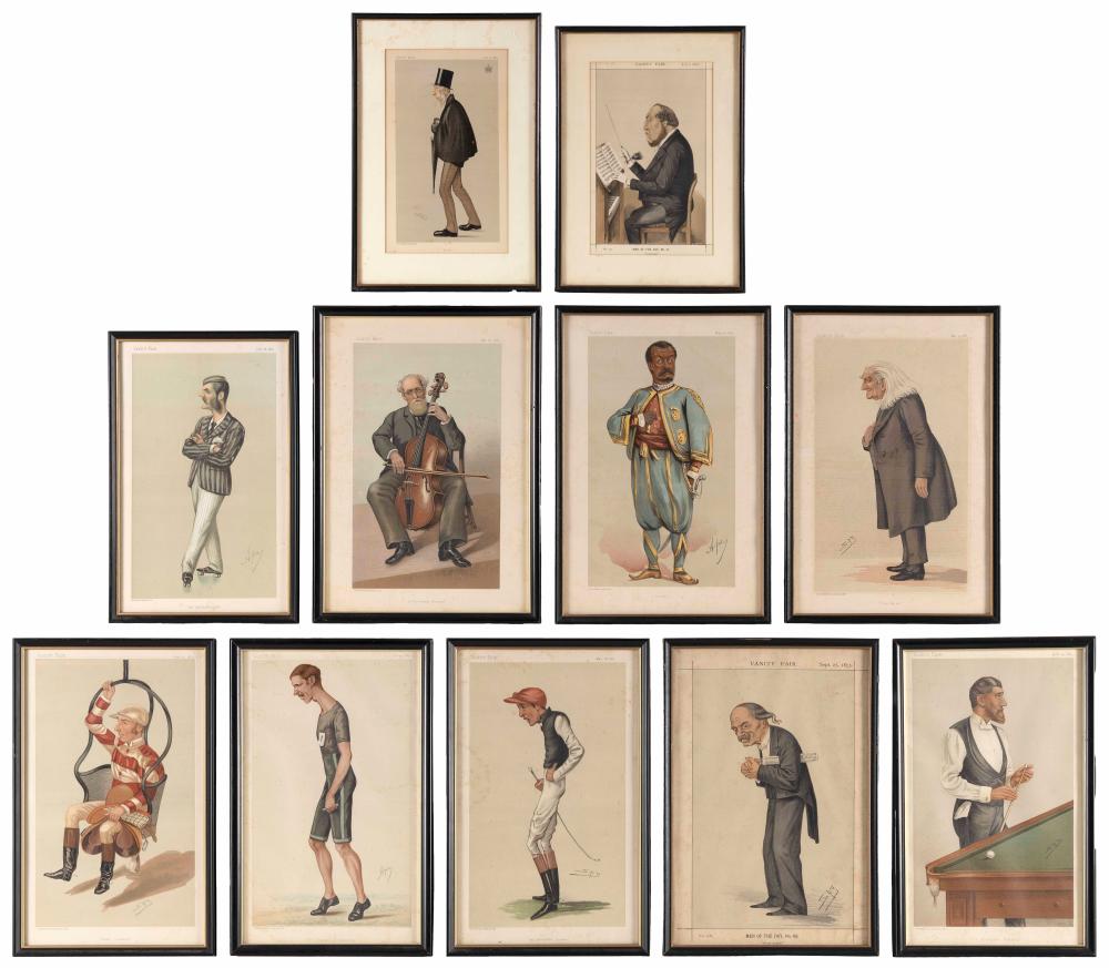 Appraisal: ELEVEN BRITISH VANITY FAIR SPY PRINTS LAST QUARTER OF THE