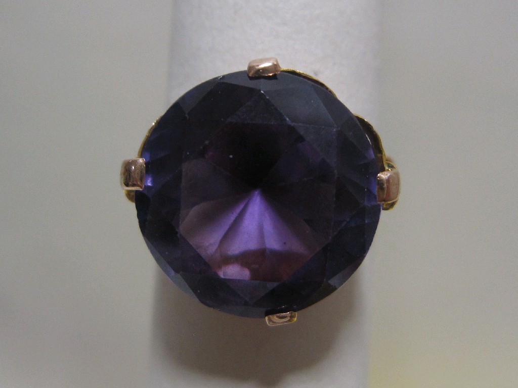 Appraisal: Rose gold round cut alexandrite single stone ring mount slight