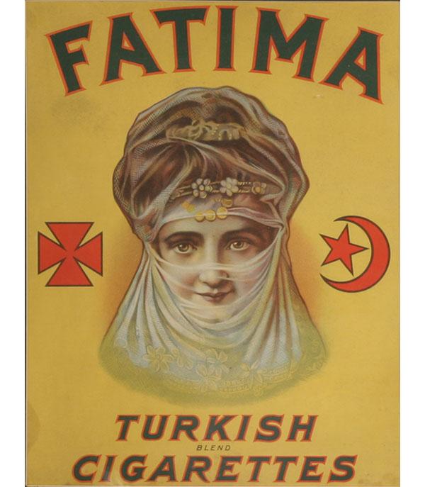 Appraisal: Fatima Turkish Blend Cigarettes cardboard advertising sign x Very good