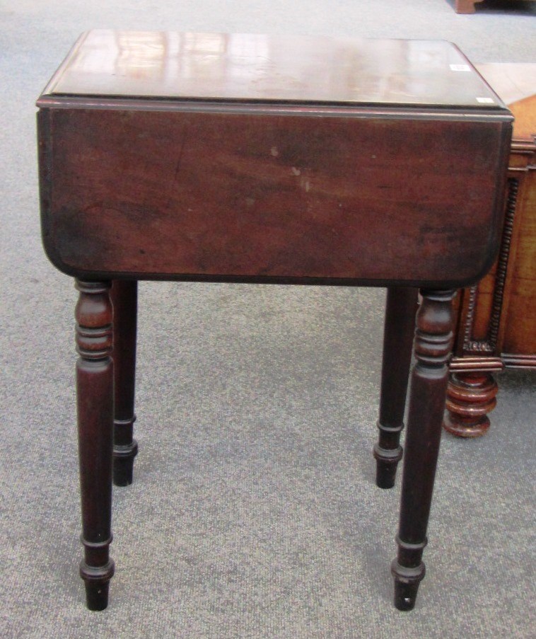 Appraisal: An early th century drop flap two drawer work table