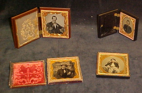 Appraisal: Four civilian tintypes portrait of seated man '' x ''