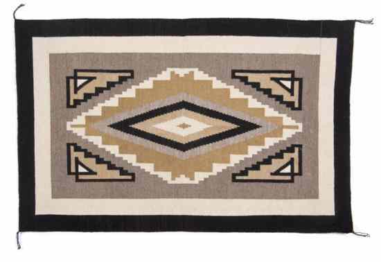 Appraisal: A Navajo Weaving Two Grey Hills in two shades of