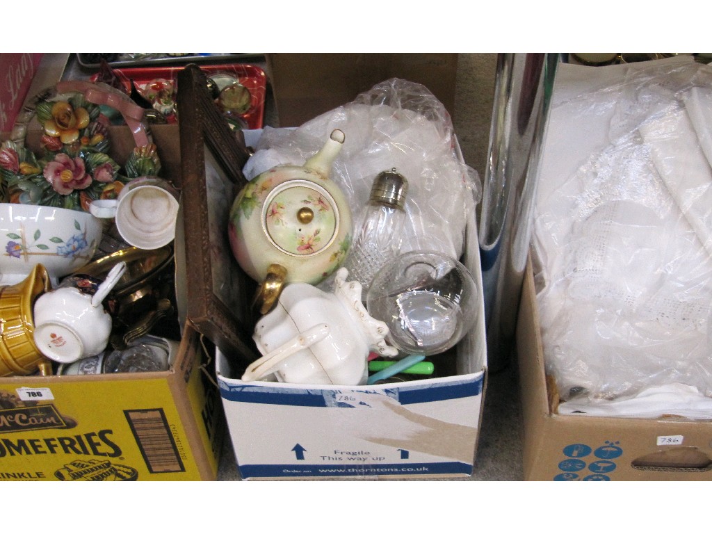 Appraisal: Lot comprising two boxes of Bric a Brac and a