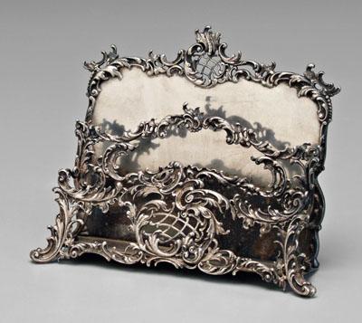 Appraisal: Sterling silver letter holder French style with openwork scroll decoration