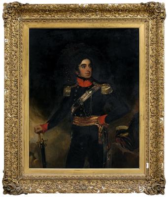 Appraisal: th century English School portrait gentleman in full uniform standing