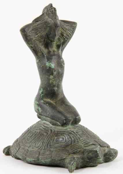 Appraisal: Bronze Art Nouveau Fountainheadearly th century nude nymph on a