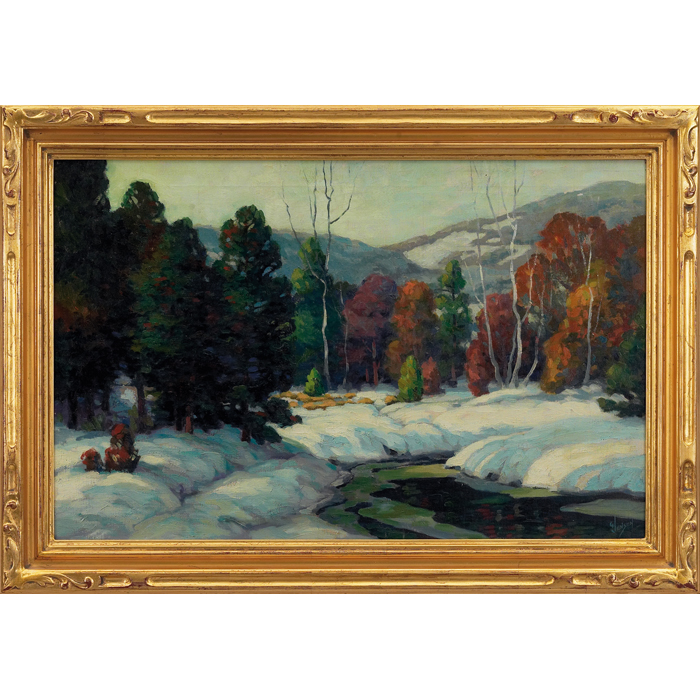 Appraisal: George Jensen American - Winter Landscape c oil on canvas