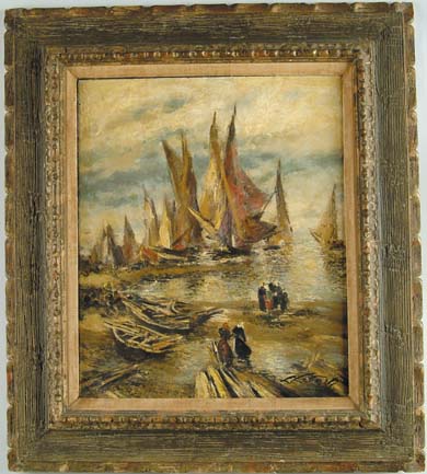 Appraisal: LUDOLFS LIBERTS - THE FISHING FLEET Oil on board shows