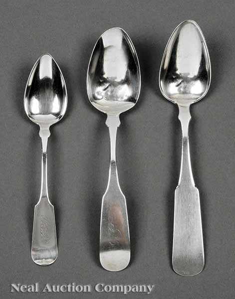 Appraisal: A Group of American Coin Silver Tablespoons various makers including