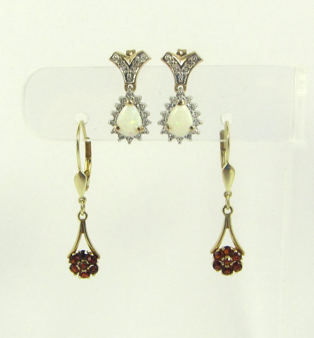 Appraisal: TWO PAIRS OF FOURTEEN KARAT GOLD EARRINGS including a pair