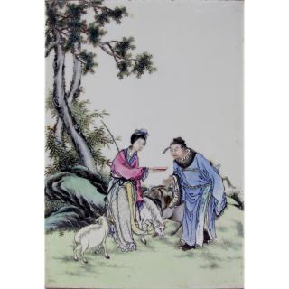 Appraisal: th Century Chinese Hand Painted Porcelain Plaque th Century Chinese