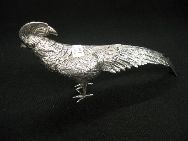 Appraisal: European Silver Bird Figural Box lift off head long fine