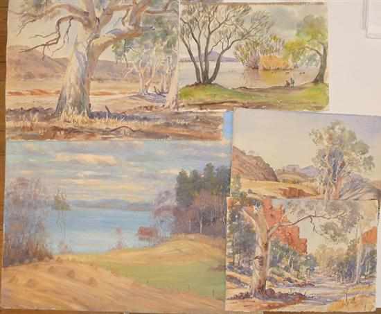 Appraisal: JAMES WILMOT A GROUP OF WATERCOLOURS AND ONE OIL ON