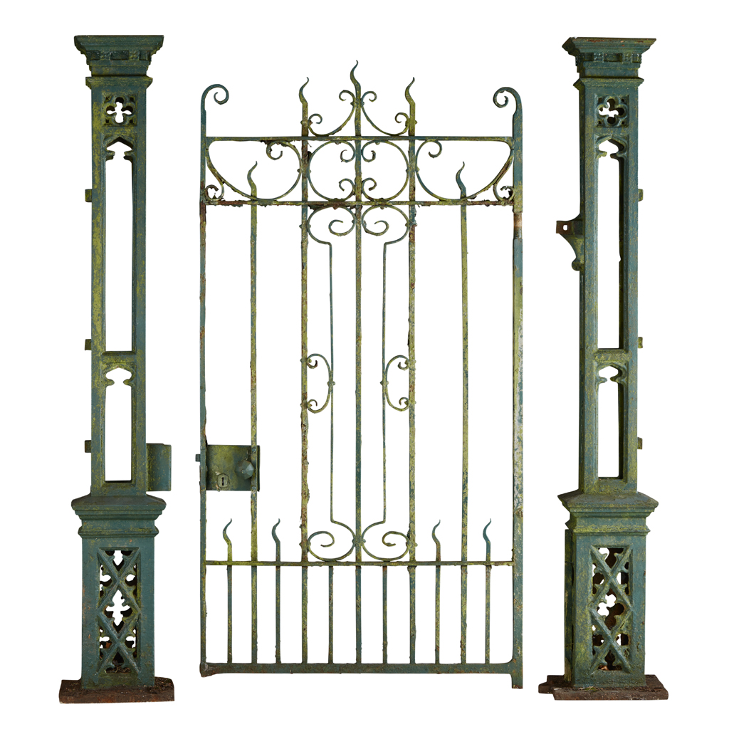 Appraisal: VICTORIAN GOTHIC STYLE WROUGHT AND CAST IRON GATE TH CENTURY