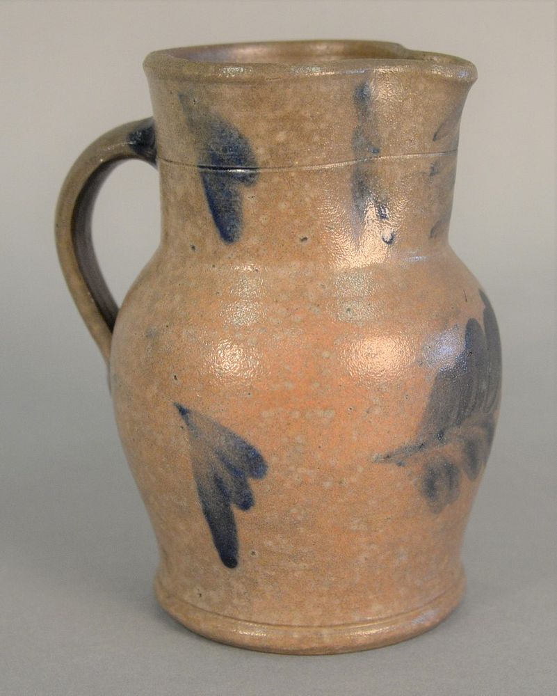 Appraisal: Salt glazed stoneware jug blue decorated inscribed on bottom 'JAI