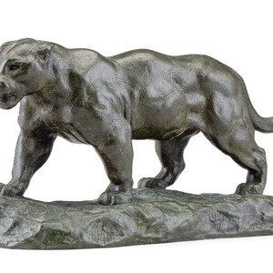 Appraisal: Antoine-Louis Barye French - Figure of a Lioness bronze signed