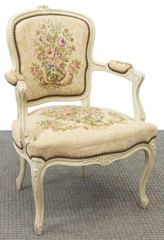 Appraisal: Italian Louis XV style painted armchair early th c having