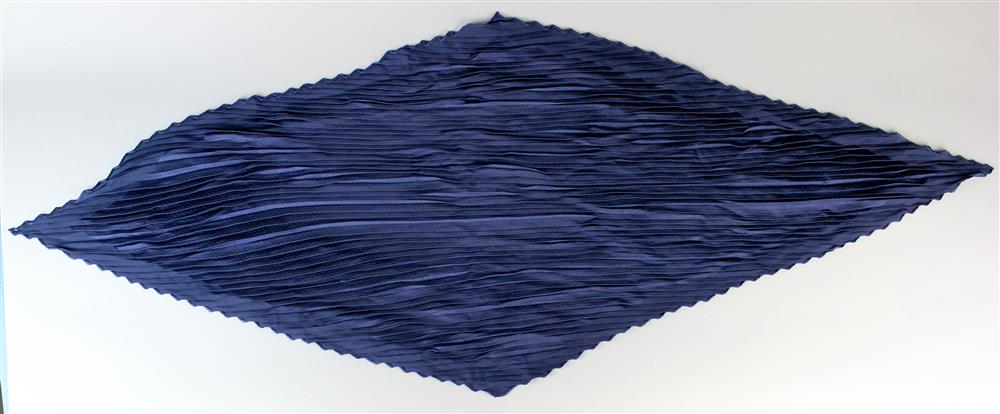 Appraisal: MANTERO SILK ACCORDIAN- PLEATED SCARF IN NAVY BLUE marked Mantero