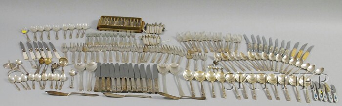 Appraisal: Miscellaneous Silver and Silver-plated Flatware including a set of nine