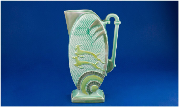 Appraisal: Burleigh Art Deco Lozenge Jug Circa Luxor pattern Gazelles on