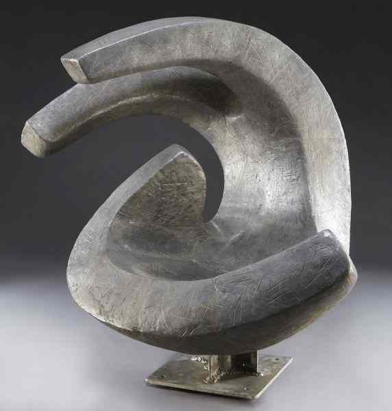 Appraisal: Joe McDonnell ''Tumblers'' aluminum sculpture Signature plaque mounted on front