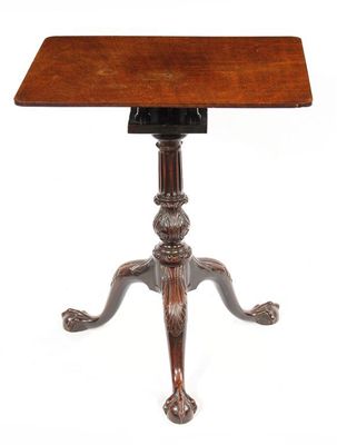 Appraisal: An early George III mahogany tripod table the later rectangular