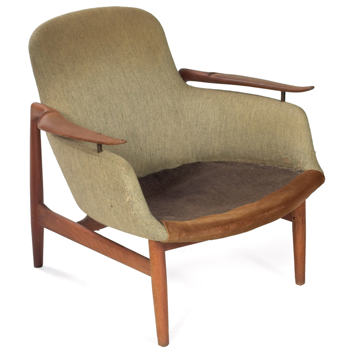 Appraisal: Finn Juhl Easy Chair No by Niels Vodder Denmark teak