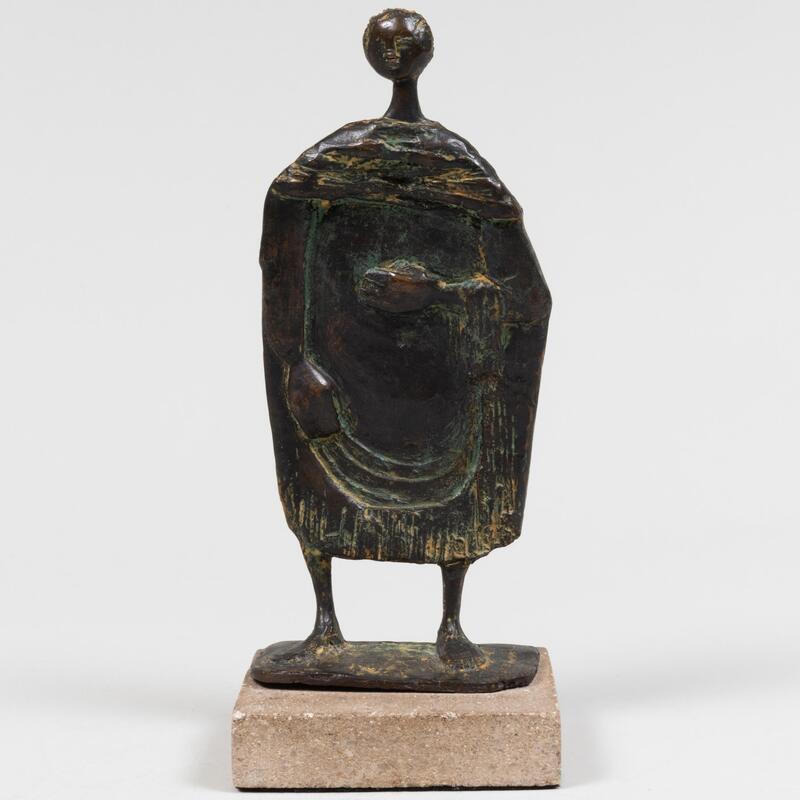 Appraisal: th Century School Standing Figure Bronze unmarked on a stone