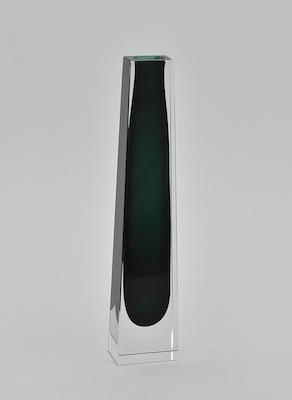 Appraisal: A Contemporary Moser Glass Vase Approx H the simple rectangular