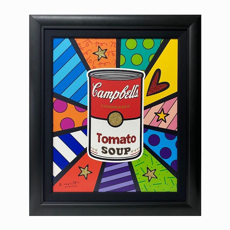 Appraisal: Romero Britto Mixed Media With Diamond Dust Romero Britto Mixed