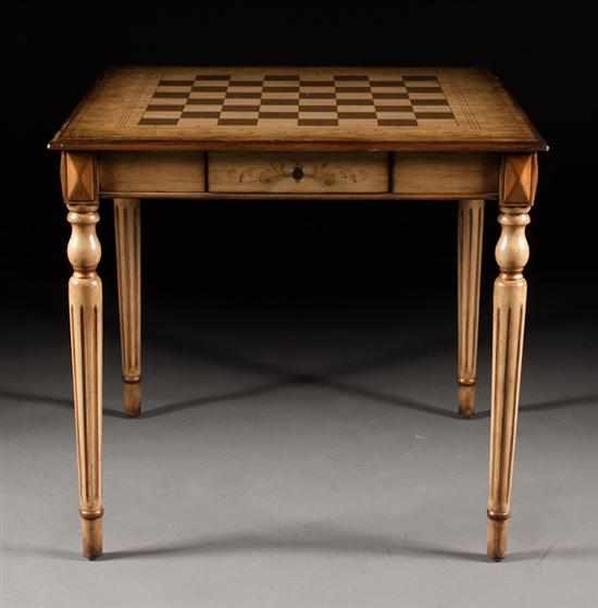 Appraisal: Contemporary Louis XVI style painted wood games table th century