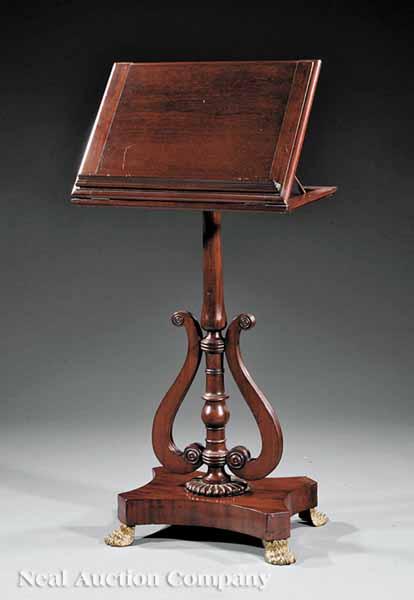 Appraisal: A Good Regency Mahogany Music Stand early th c adjustable