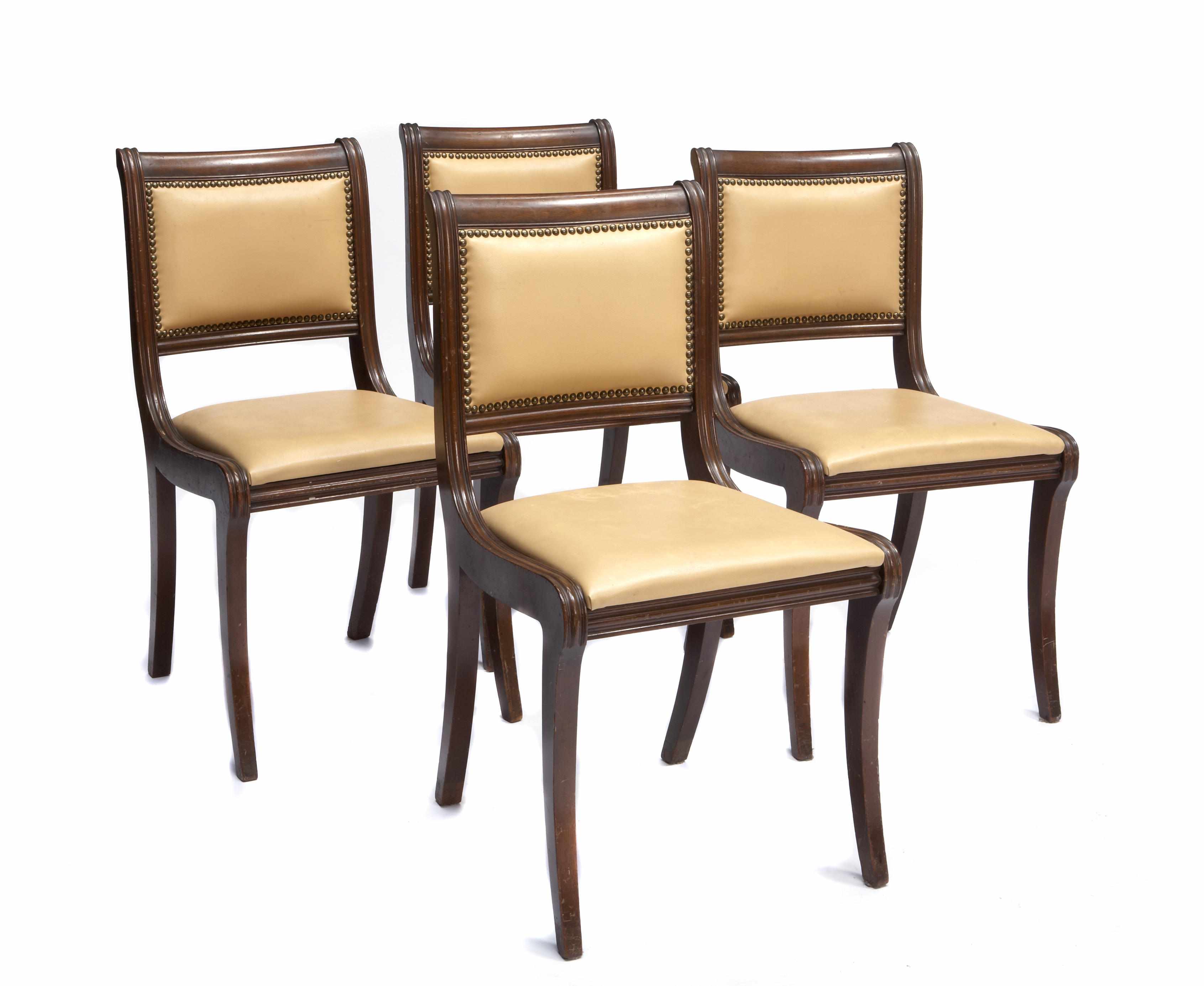 Appraisal: A set of four Regency mahogany dining chairs height in