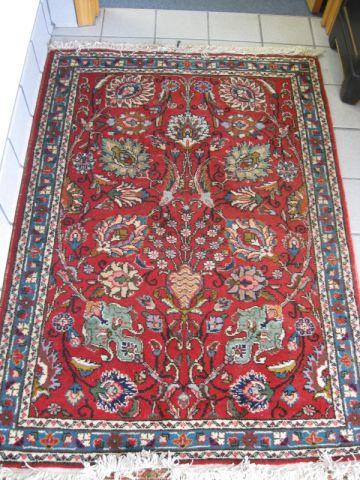 Appraisal: Tabriz Persian Handmade Rug fancy overall floral on red field