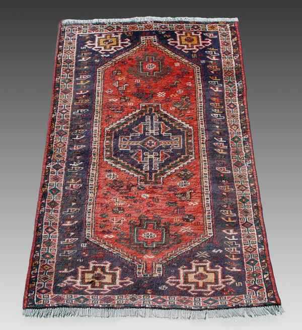 Appraisal: HAND TIED RUG Approx ' '' x ' '' red