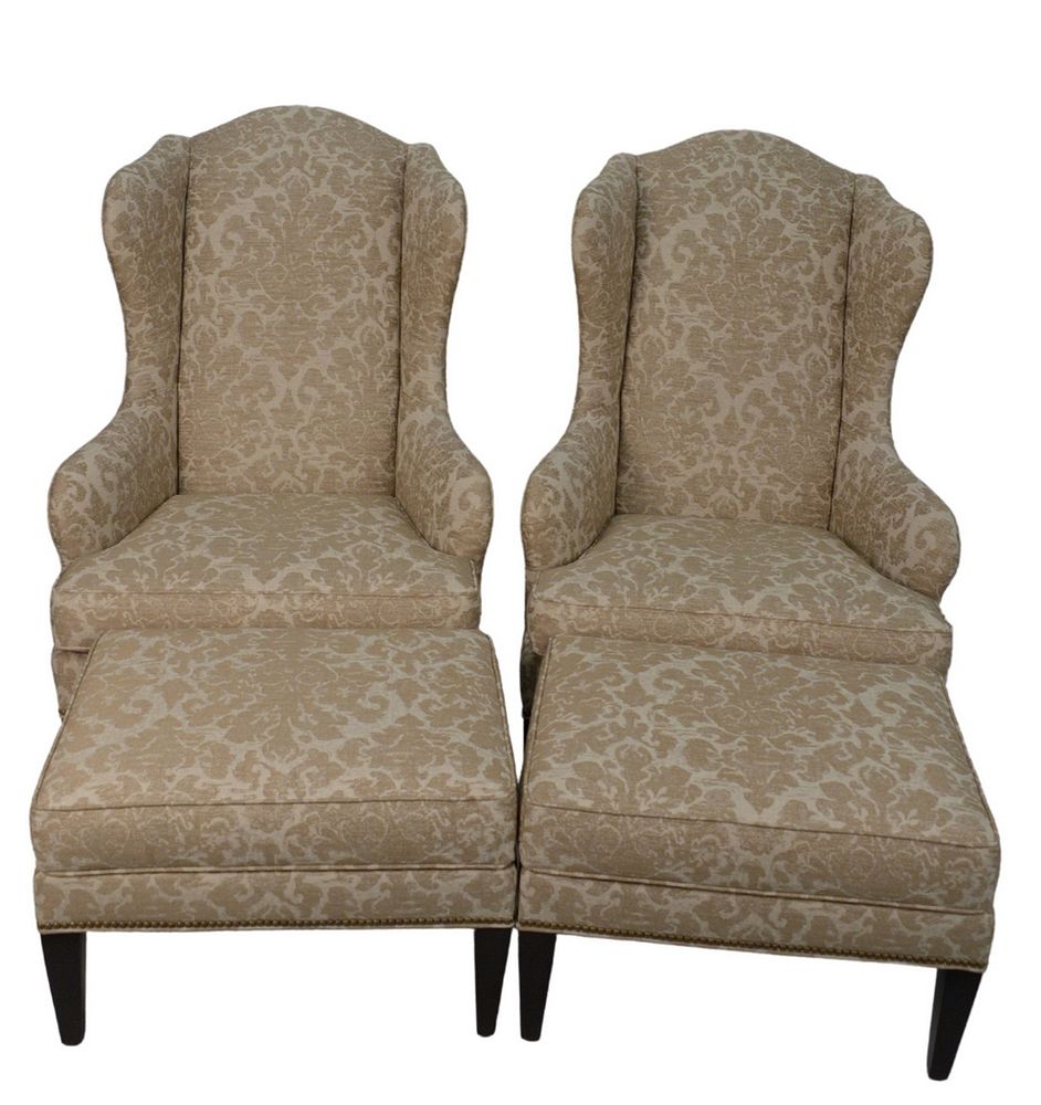 Appraisal: Pair of Ethan Allen Selby Wing Back Chairs along with