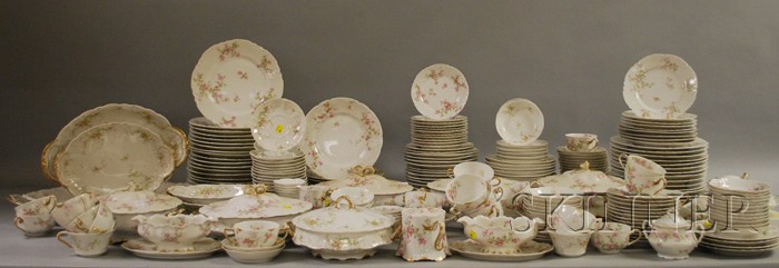 Appraisal: Large Haviland Limoges Floral Transfer-decorated Porcelain Dinner Service with some