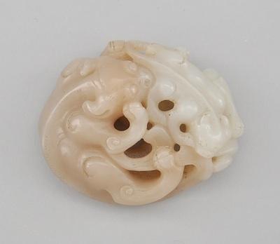 Appraisal: A Carved Nephrite Jade Figural Of two coiled hydras the