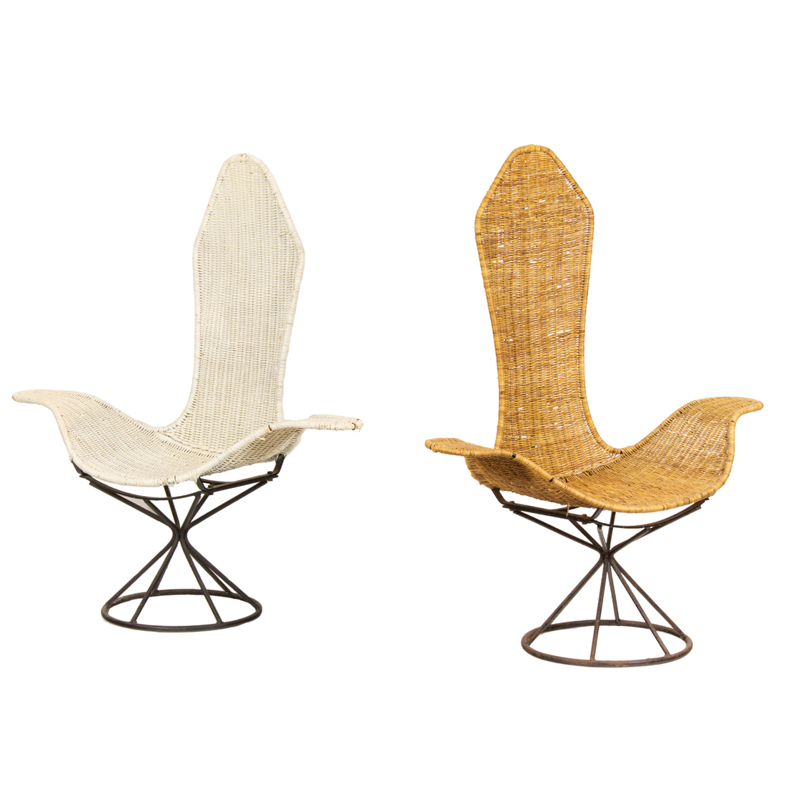 Appraisal: DANNY HO FONG TROPI-CALI WAVE CHAIRS PAIR Danny Ho Fong